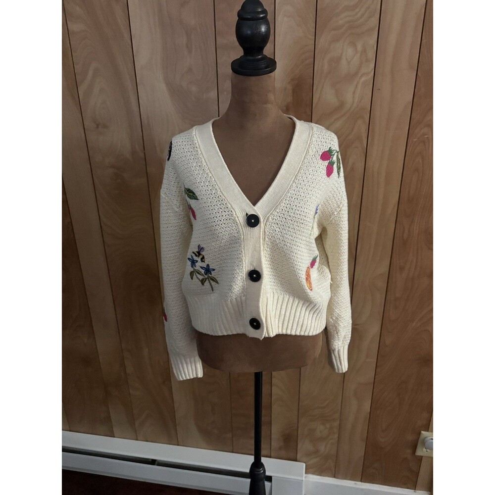 Anthropologie Scotch & Soda Fruit Cardigan Sweater Womens Size XS Button Front